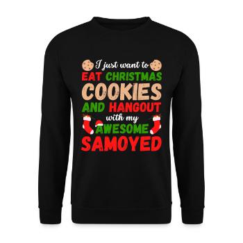 Christmas Samoyed Cookies - Unisex Sweatshirt - black - Front - Alina (178cm) & Michal (187cm)