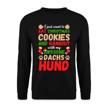 Christmas Dachshund Cookies - Unisex Sweatshirt - black - Front - Alina (178cm) & Michal (187cm)