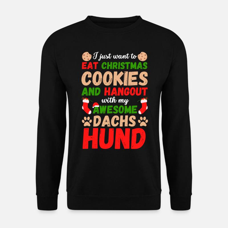Biscuits teckels de Noël - Sweat-shirt Unisexe - noir