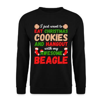 Christmas Beagle Cookies - Unisex Sweatshirt - black - Front - Alina (178cm) & Michal (187cm)