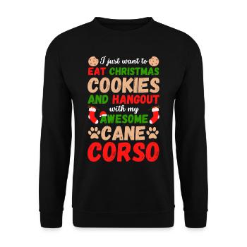 Christmas Cane Corso Cookies - Unisex Sweatshirt - black - Front - Alina (178cm) & Michal (187cm)