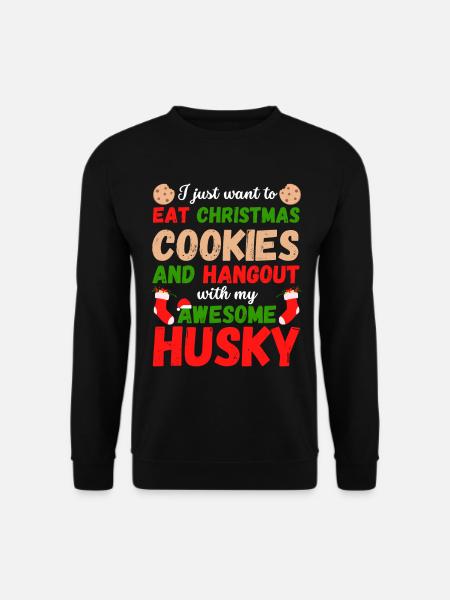 Biscuits Husky de Noël - Sweat-shirt Unisexe - noir