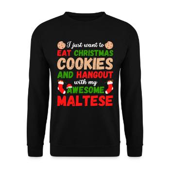 Christmas Maltese Biscuits - Unisex Sweatshirt - black - Front - Alina (178cm) & Michal (187cm)