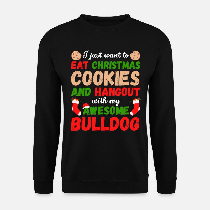 Biscuits bouledogue de Noël - Sweat-shirt Unisexe - noir