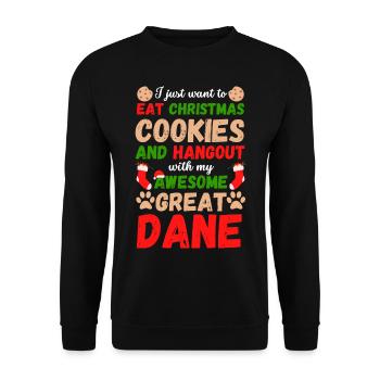 Biscuits de Noël Great Dane - Sweat-shirt Unisexe - noir - Devant - Alina (178cm) & Michal (187cm)