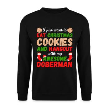 Christmas Doberman Cookies - Unisex Sweatshirt - black - Front - Alina (178cm) & Michal (187cm)