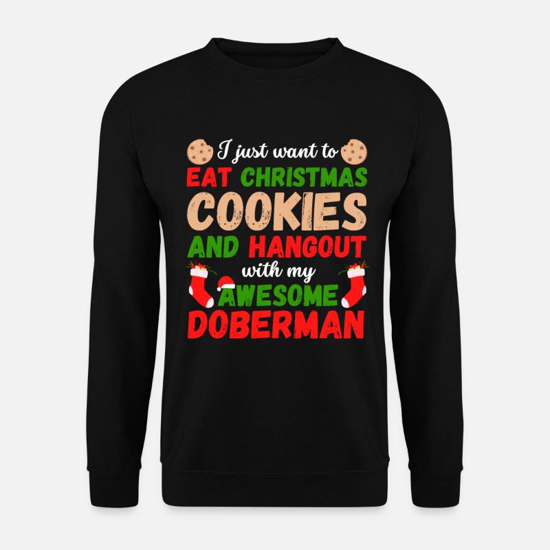 Christmas Doberman Cookies - Unisex Sweatshirt - black
