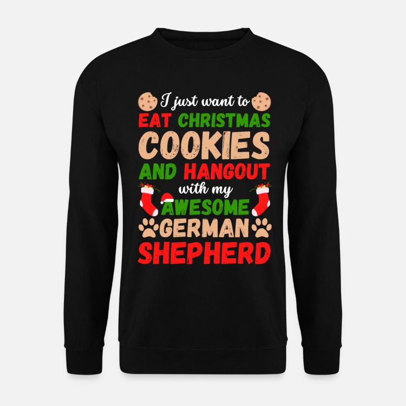 Christmas German Shepherd Cookies - Unisex Sweatshirt - black