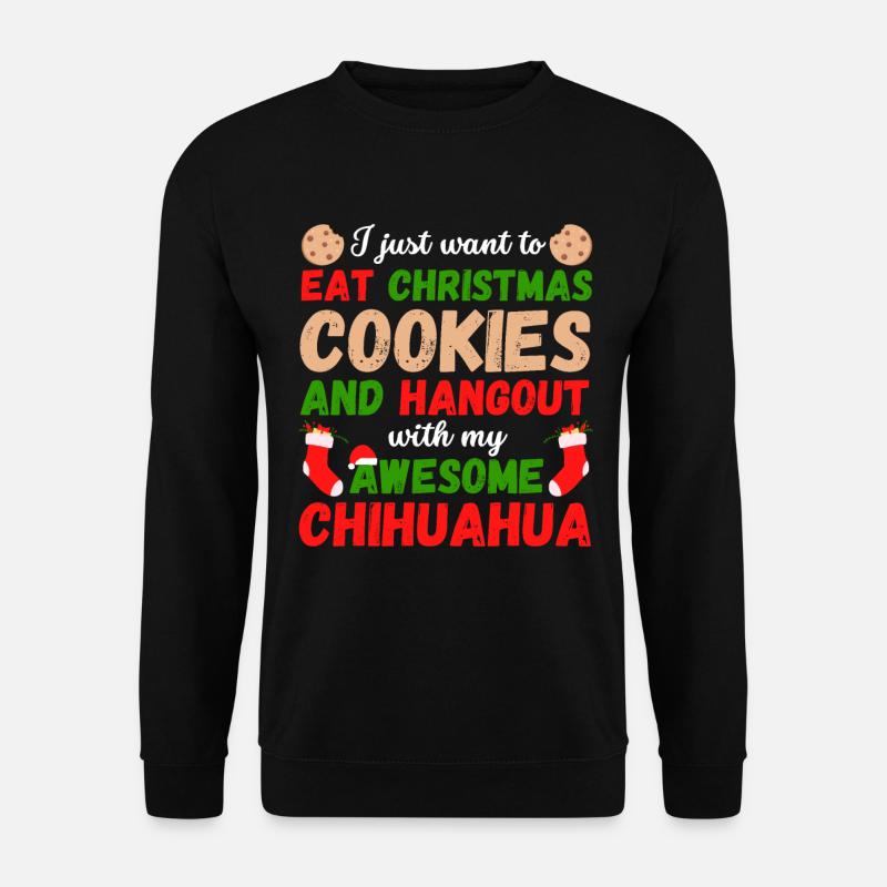 Biscuits Chihuahua de Noël - Sweat-shirt Unisexe - noir