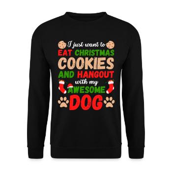 Noël avec votre chien Manger des biscuits - Sweat-shirt Unisexe - noir - Devant - Alina (178cm) & Michal (187cm)