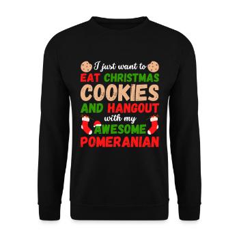 Biscuits Spitz nains de Noël - Sweat-shirt Unisexe - noir - Devant - Alina (178cm) & Michal (187cm)