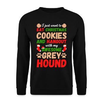 Christmas Greyhound Cookies - Unisex Sweatshirt - black - Front - Alina (178cm) & Michal (187cm)