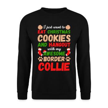 Biscuits De Noël Border Collie - Sweat-shirt Unisexe - noir - Devant - Alina (178cm) & Michal (187cm)