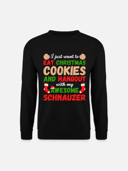 Weihnachten Schnauzer Kekse - Unisex Pullover - Schwarz