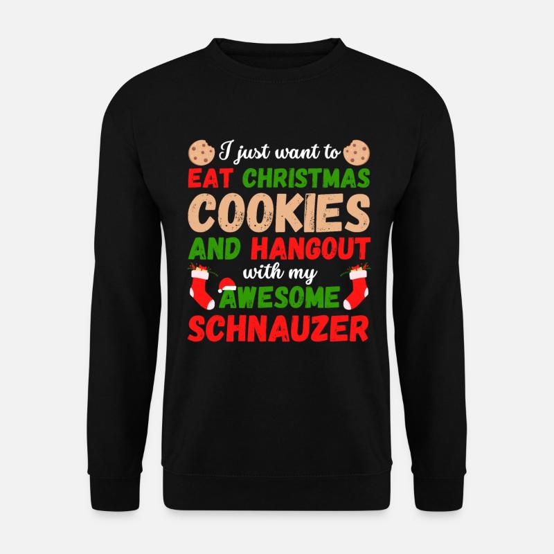 Biscuits Schnauzer de Noël - Sweat-shirt Unisexe - noir