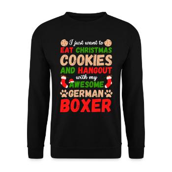 Christmas German Boxer Cookies - Unisex Sweatshirt - black - Front - Alina (178cm) & Michal (187cm)