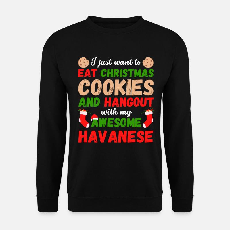 Christmas Havanese Biscuits - Unisex Sweatshirt - black