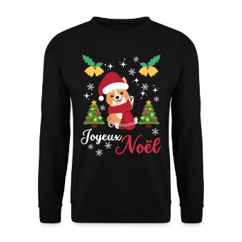 Noël Sweet Welsh Corgi Kawaii - Sweat-shirt Unisexe - noir - Devant - Alina (178cm) & Michal (187cm)