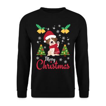 Christmas Sweet English Pointer Lover Kawaii - Unisex Sweatshirt - black - Front - Alina (178cm) & Michal (187cm)