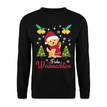 Noël Sweet Golden Retriever Kawaii - Sweat-shirt Unisexe - noir - Devant - Alina (178cm) & Michal (187cm)