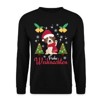 Christmas Sweet English Pointer Lover Kawaii - Unisex Sweatshirt - black - Front - Alina (178cm) & Michal (187cm)