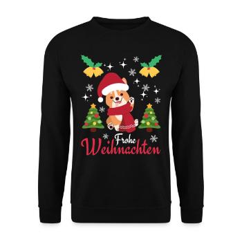 Noël Sweet Welsh Corgi Kawaii - Sweat-shirt Unisexe - noir - Devant - Alina (178cm) & Michal (187cm)
