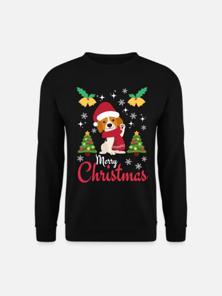 Christmas Sweet Beagle Kawaii - Unisex Sweatshirt - black