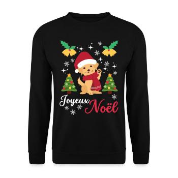 Noël Sweet Golden Retriever Kawaii - Sweat-shirt Unisexe - noir - Devant - Alina (178cm) & Michal (187cm)