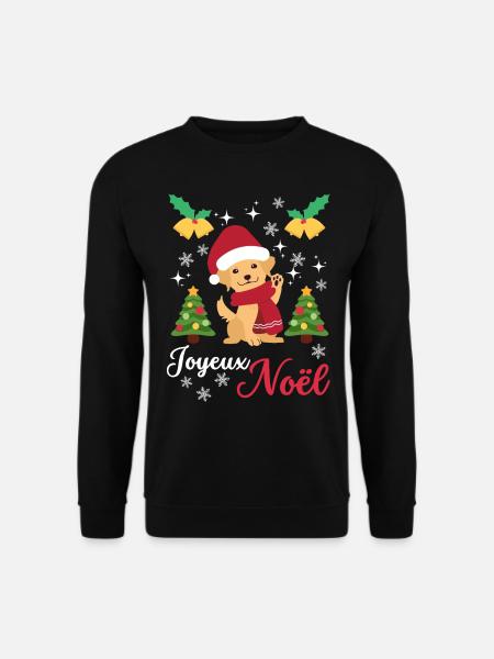 Weihnachten Süßer Golden Retriever Kawaii - Unisex Pullover - Schwarz