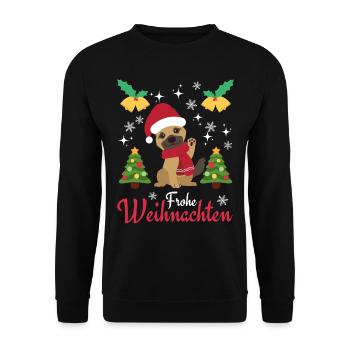Noël Doux Berger Allemand Kawaii - Sweat-shirt Unisexe - noir - Devant - Alina (178cm) & Michal (187cm)