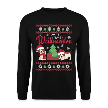 Christmas Sweet English Pointer Lover Kawaii - Unisex Sweatshirt - black - Front - Alina (178cm) & Michal (187cm)