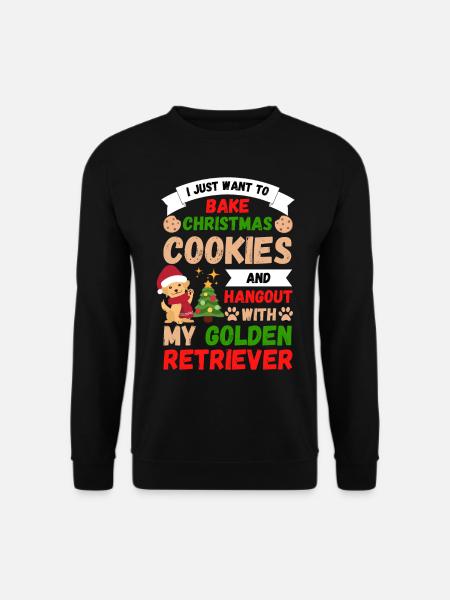 Weihnachten Süßer Golden Retriever Kawaii - Unisex Pullover - Schwarz