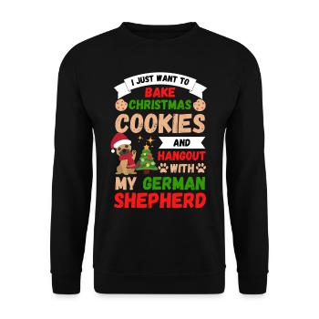 Noël Doux Berger Allemand Kawaii - Sweat-shirt Unisexe - noir - Devant - Alina (178cm) & Michal (187cm)