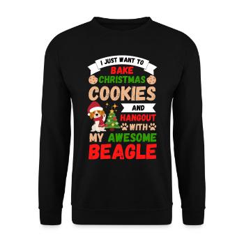 Christmas Sweet Beagle Kawaii - Unisex Sweatshirt - black - Front - Alina (178cm) & Michal (187cm)