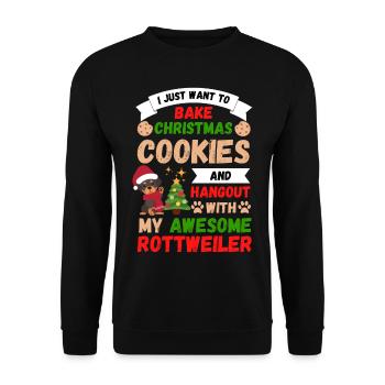 Christmas Sweet Rottweiler Lover Kawaii - Unisex Sweatshirt - black - Front - Alina (178cm) & Michal (187cm)