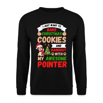 Christmas Sweet English Pointer Lover Kawaii - Unisex Sweatshirt - black - Front - Alina (178cm) & Michal (187cm)