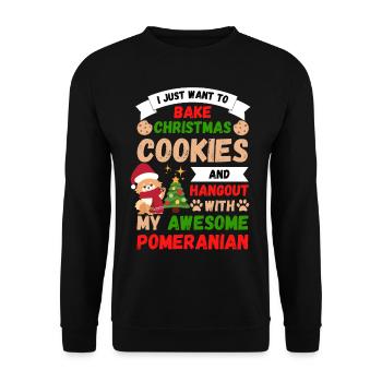 Christmas Sweet Dwarf Spitz Lover Kawaii - Unisex Sweatshirt - black - Front - Alina (178cm) & Michal (187cm)