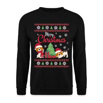 Christmas Sweet Beagle Kawaii - Unisex Sweatshirt - black - Front - Alina (178cm) & Michal (187cm)