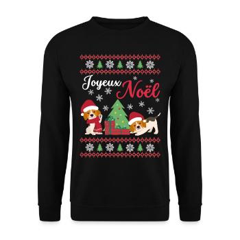 Christmas Sweet Beagle Kawaii - Unisex Sweatshirt - black - Front - Alina (178cm) & Michal (187cm)