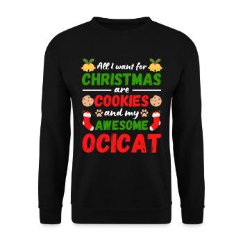 Biscuits ocicat de Noël pour chats - Sweat-shirt Unisexe - noir - Devant - Alina (178cm) & Michal (187cm)