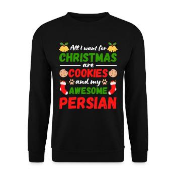Biscuits de chat persan de Noël - Sweat-shirt Unisexe - noir - Devant - Alina (178cm) & Michal (187cm)