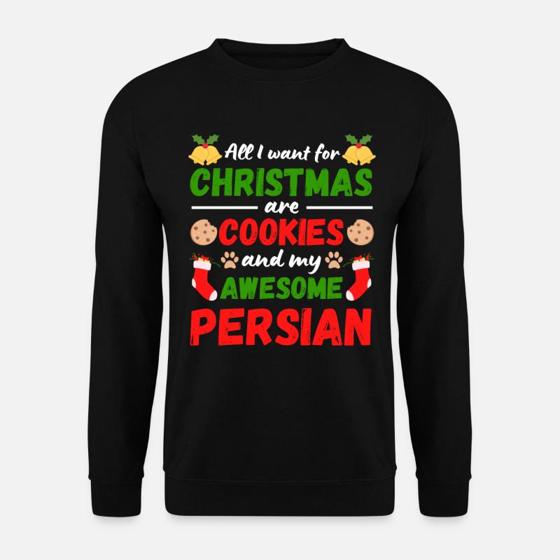 Weihnachten Perser Katze Kekse - Unisex Pullover - Schwarz