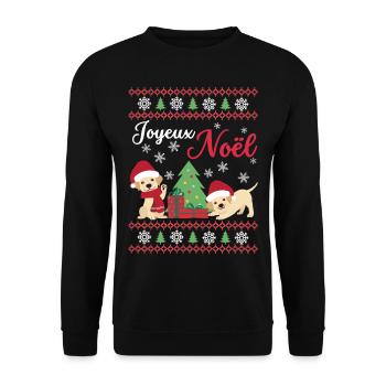 Noël Sweet Labrador Retriever Kawaii - Sweat-shirt Unisexe - noir - Devant - Alina (178cm) & Michal (187cm)