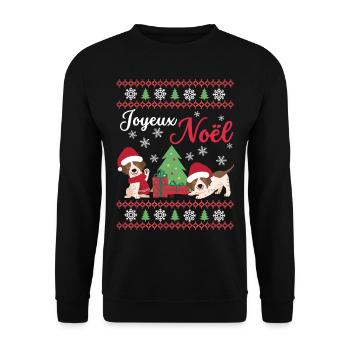 Christmas Sweet English Pointer Lover Kawaii - Unisex Sweatshirt - black - Front - Alina (178cm) & Michal (187cm)