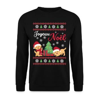Noël Sweet Golden Retriever Kawaii - Sweat-shirt Unisexe - noir - Devant - Alina (178cm) & Michal (187cm)