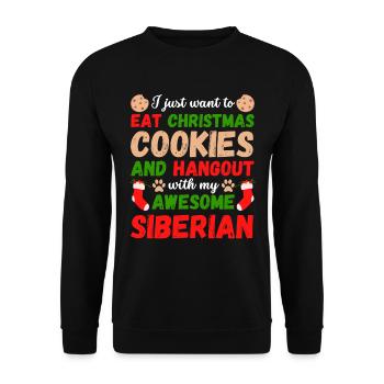 Biscuits de chat sibérien de Noël - Sweat-shirt Unisexe - noir - Devant - Alina (178cm) & Michal (187cm)