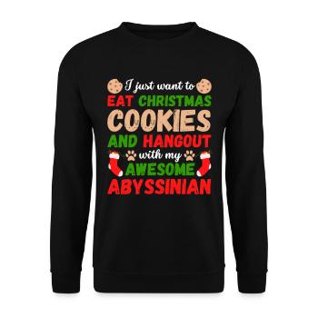 Biscuits de chat abyssins de Noël - Sweat-shirt Unisexe - noir - Devant - Alina (178cm) & Michal (187cm)