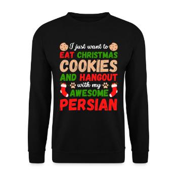 Biscuits de chat persan de Noël - Sweat-shirt Unisexe - noir - Devant - Alina (178cm) & Michal (187cm)