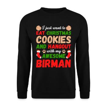 Biscuits de chat birmans de Noël - Sweat-shirt Unisexe - noir - Devant - Alina (178cm) & Michal (187cm)