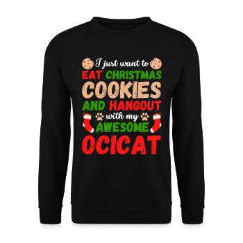 Biscuits ocicat de Noël pour chats - Sweat-shirt Unisexe - noir - Devant - Alina (178cm) & Michal (187cm)